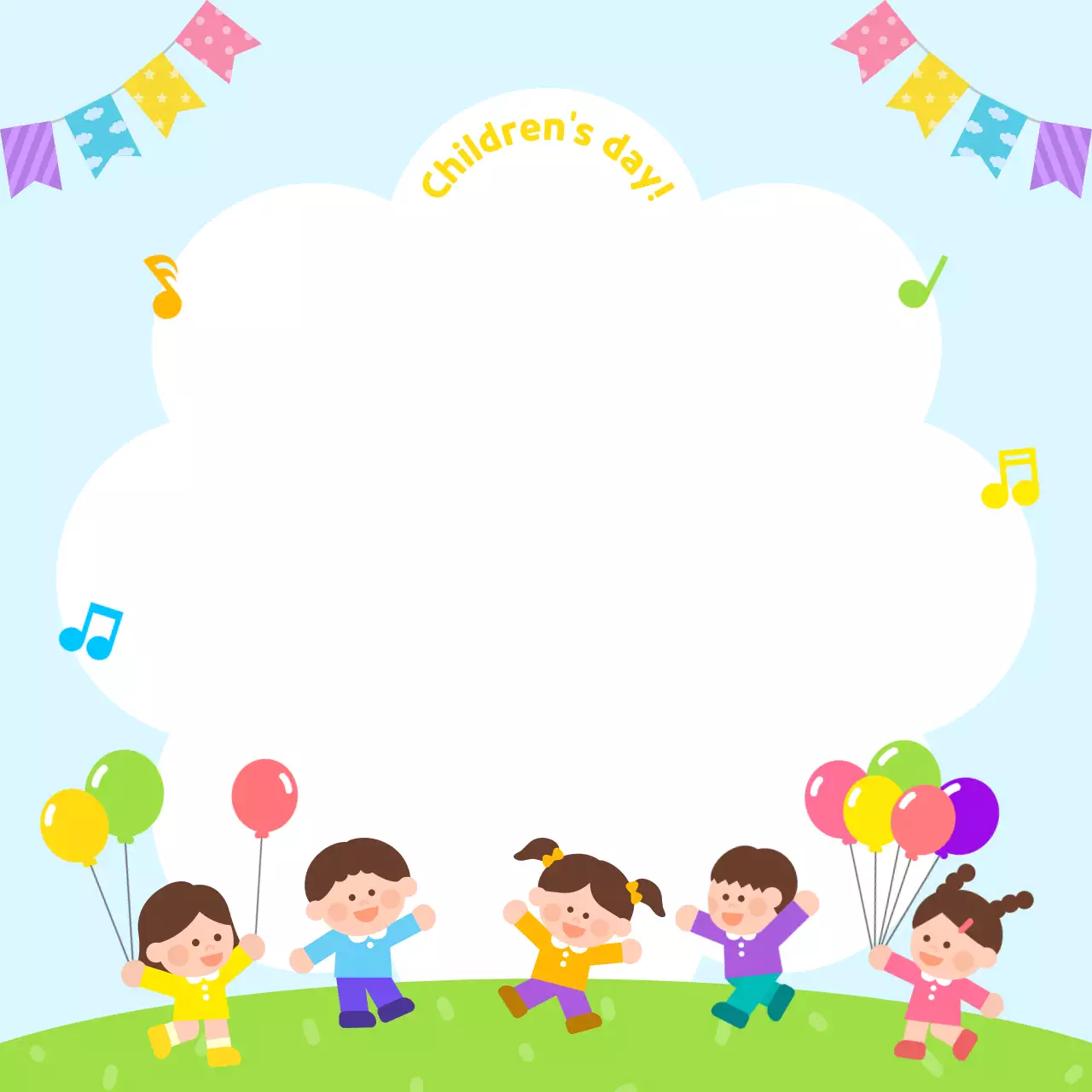 하늘색 아기자기한 어린이날 기념