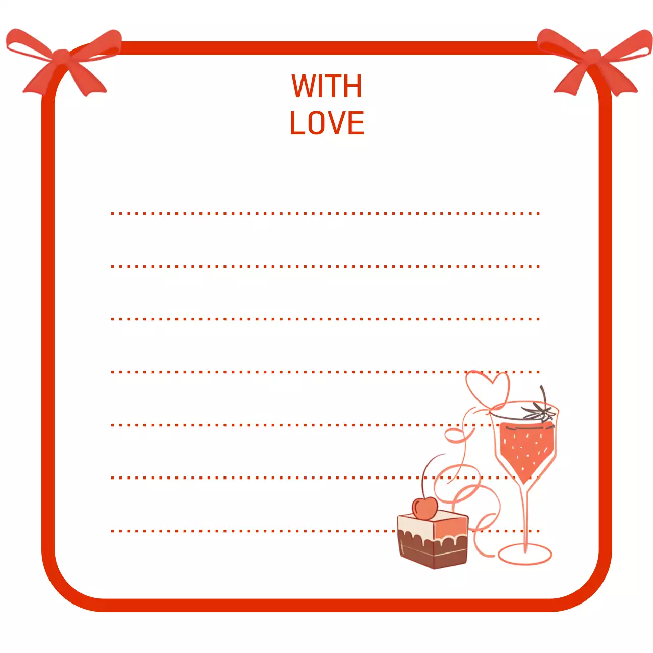 빨강 심플 달콤 디저트 노트