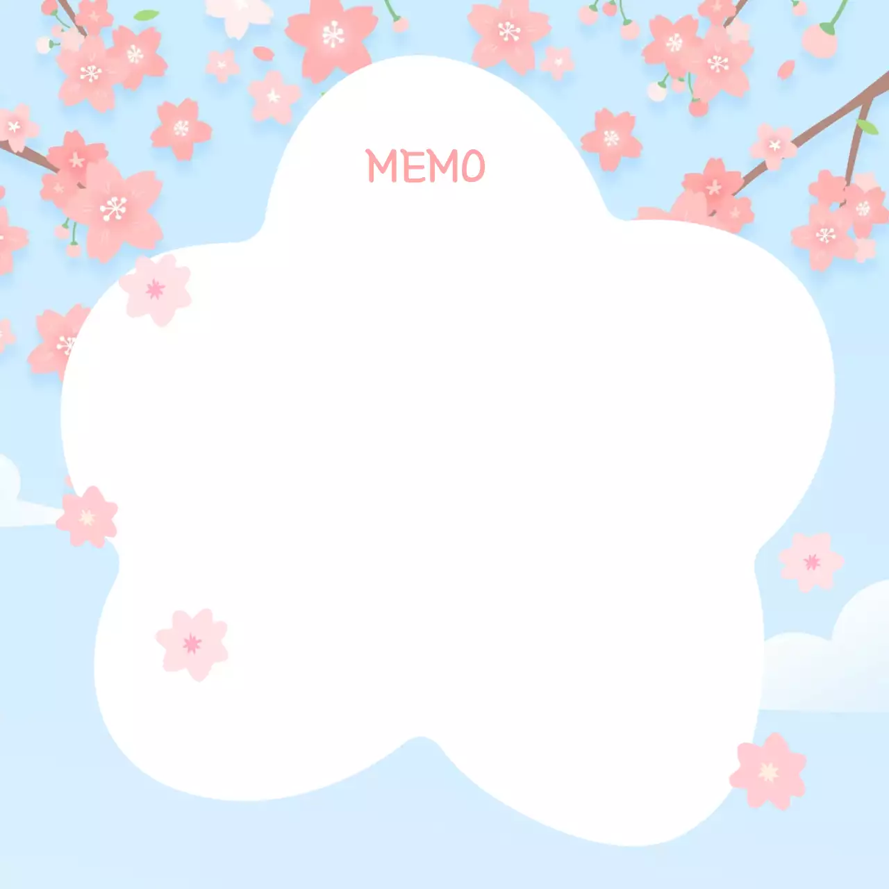 핑크와 블루의 깔끔한 봄꽃 프레임