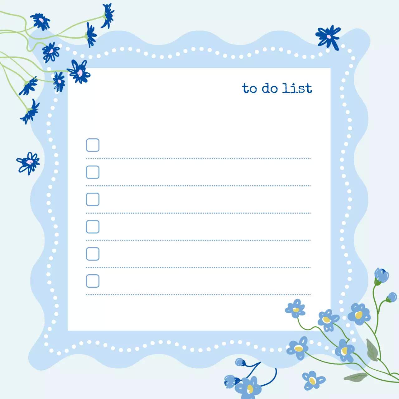 파랑 깔끔 우아한 할일목록