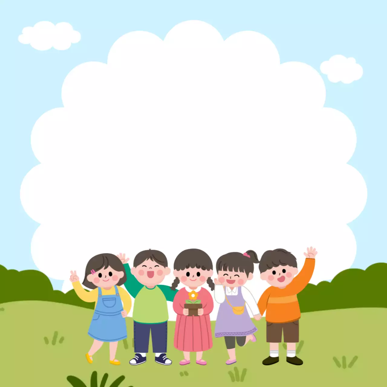 파란색 심플 어린이 인생네컷