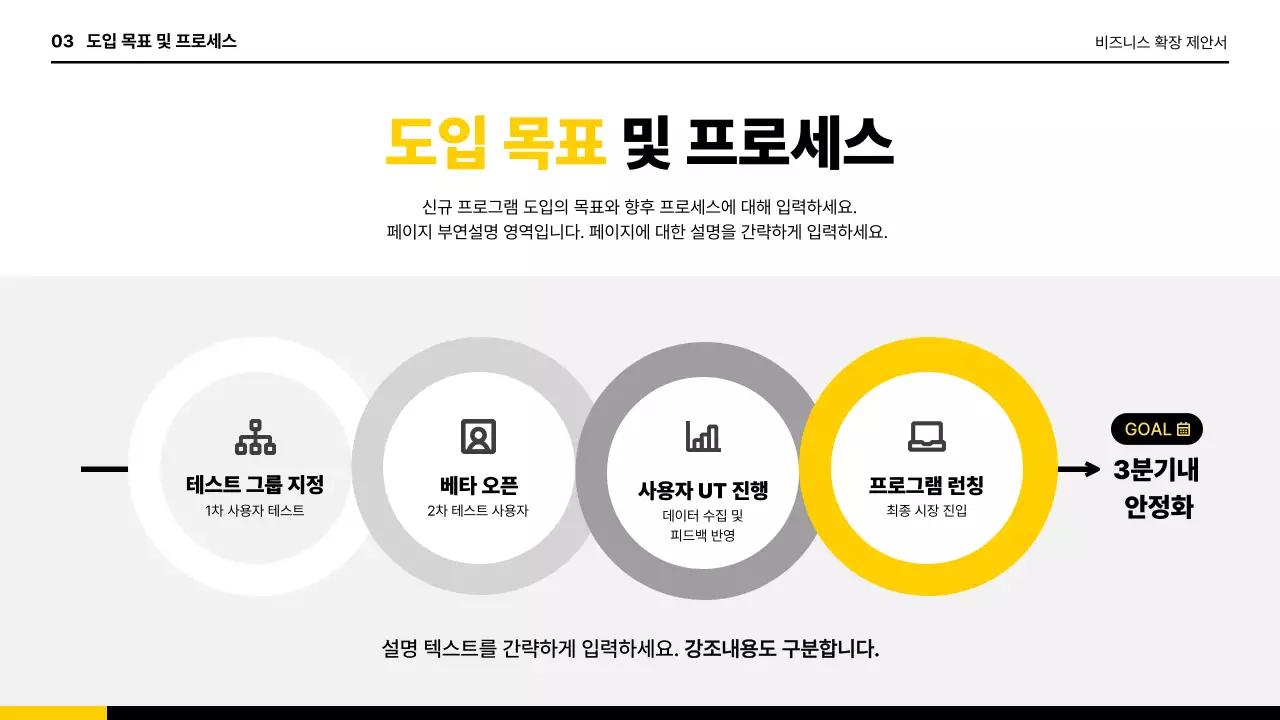노랑 깔끔 비즈니스 제안서 기획서
