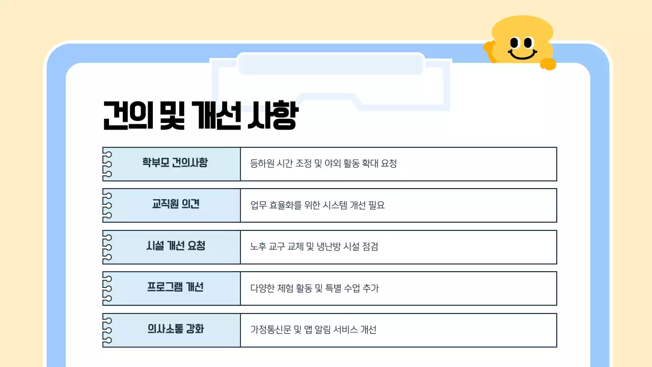 파랑 심플 어린이집 운영위원회 회의 안내