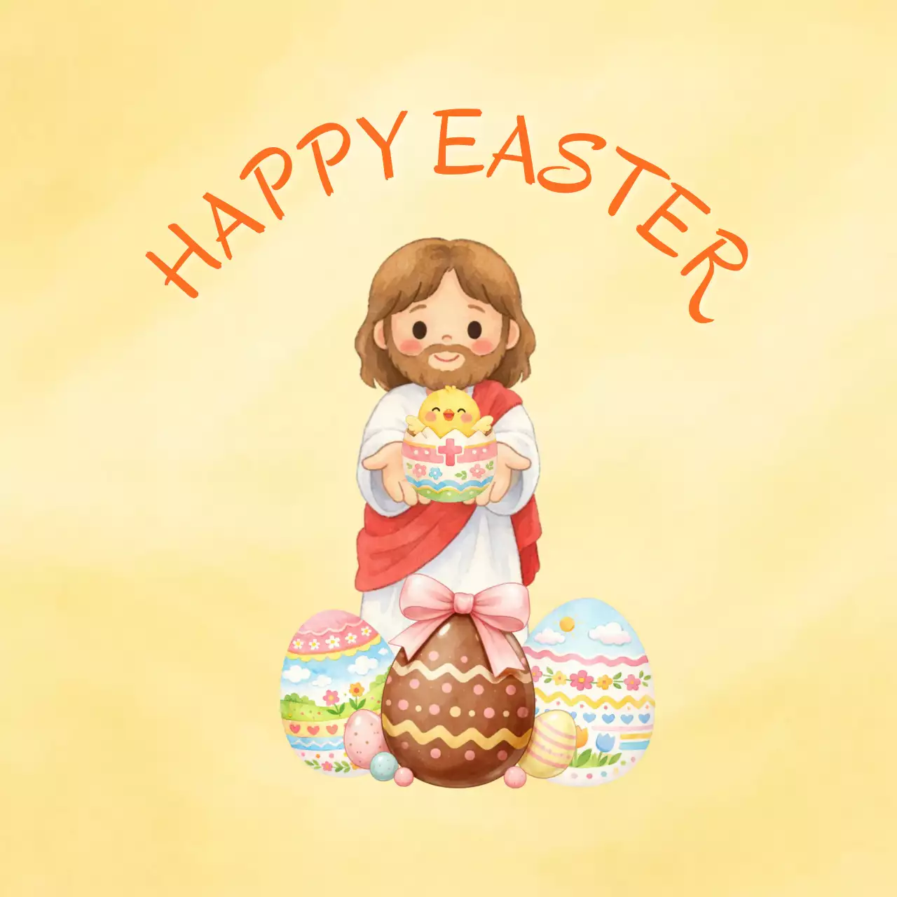 노란색 단순 부활절 축제 안내