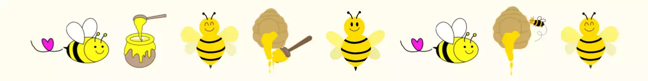 노랑 아기자기한 꿀벌 스티커