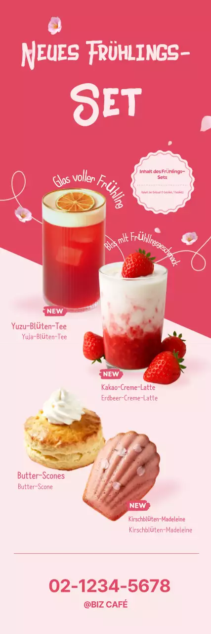 Werbung für die Pink Minimal Getränkekarte