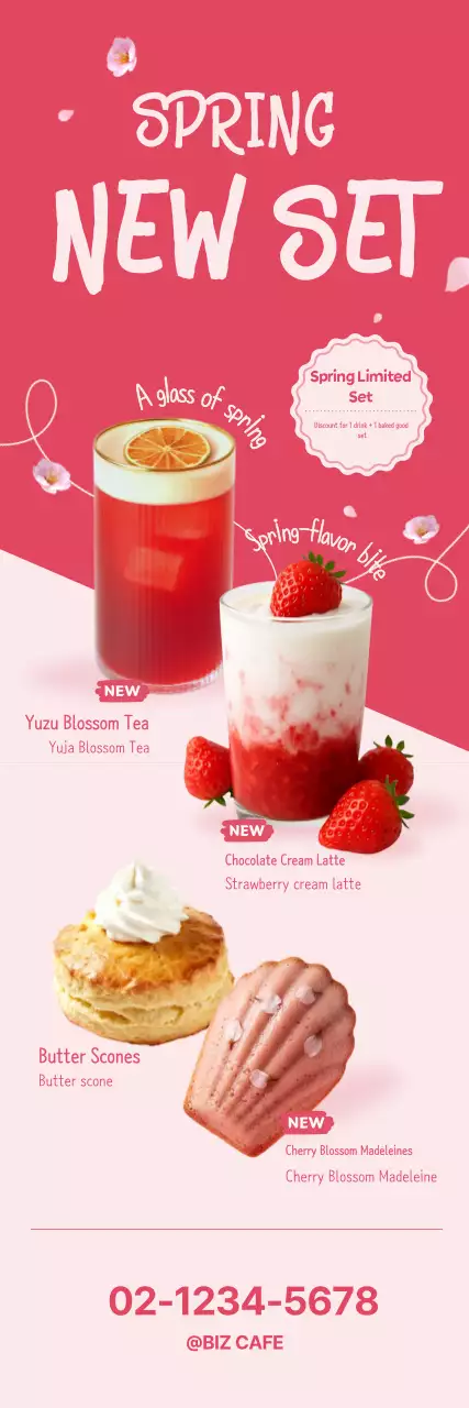 Promotion of Pink Minimal Drink Menu