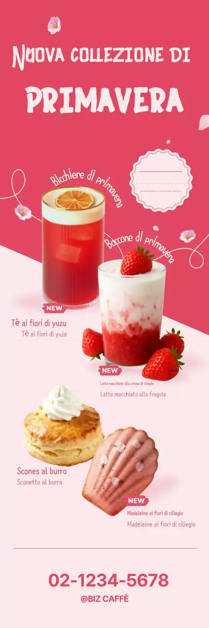 Promozione del menù Pink Minimal Drink