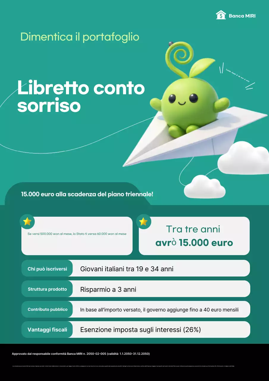 Promozione di risparmio per i giovani, ecologica e ordinata