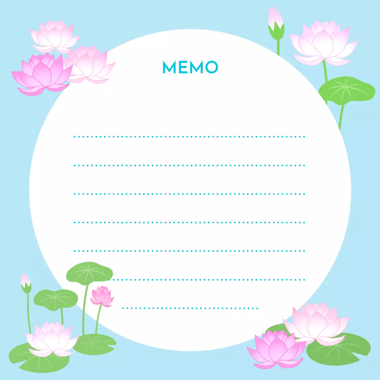 연보라 아기자기한 연꽃 엽서프레임