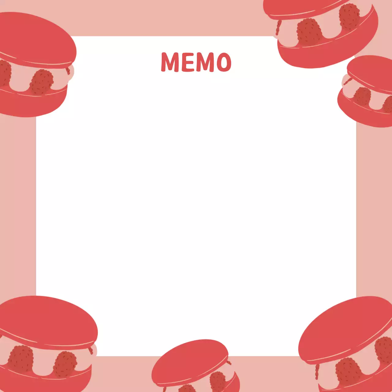 분홍색 심플 마카롱 디저트 프레임