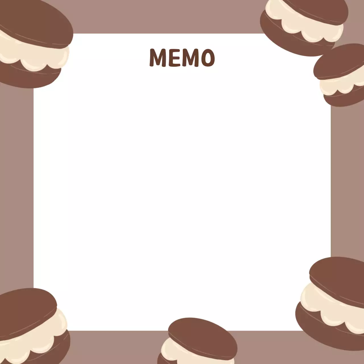 갈색 심플 마카롱 디저트 프레임