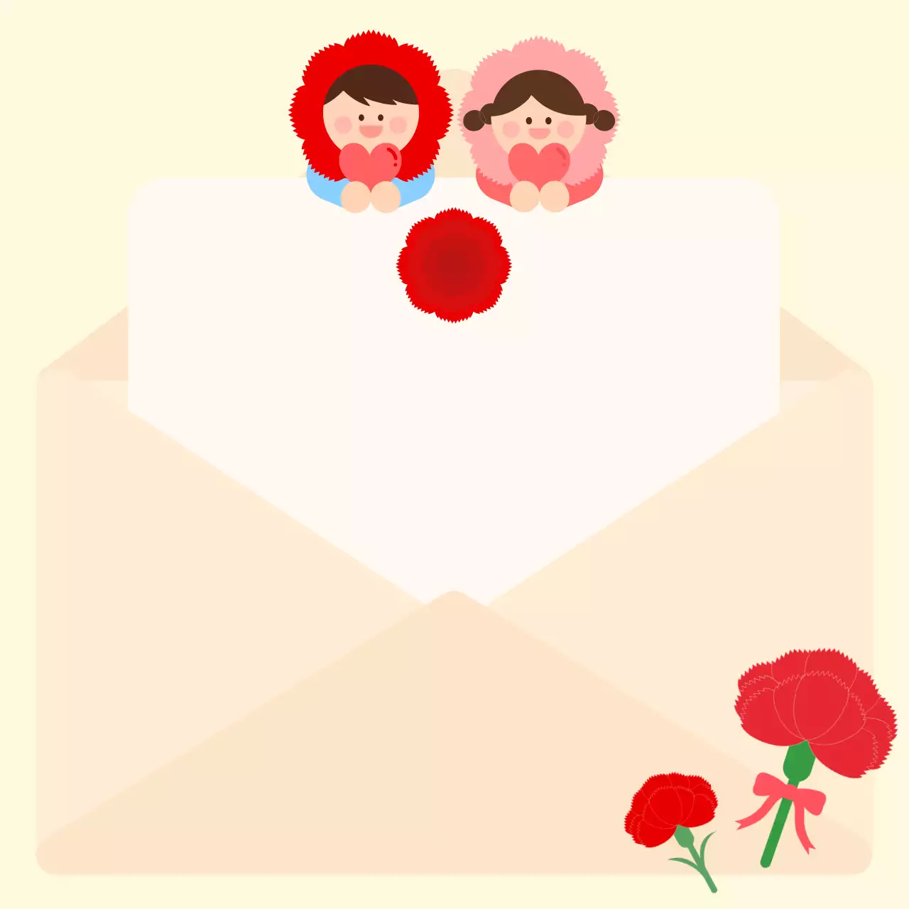 빨강 아기자기한 어버이날 편지