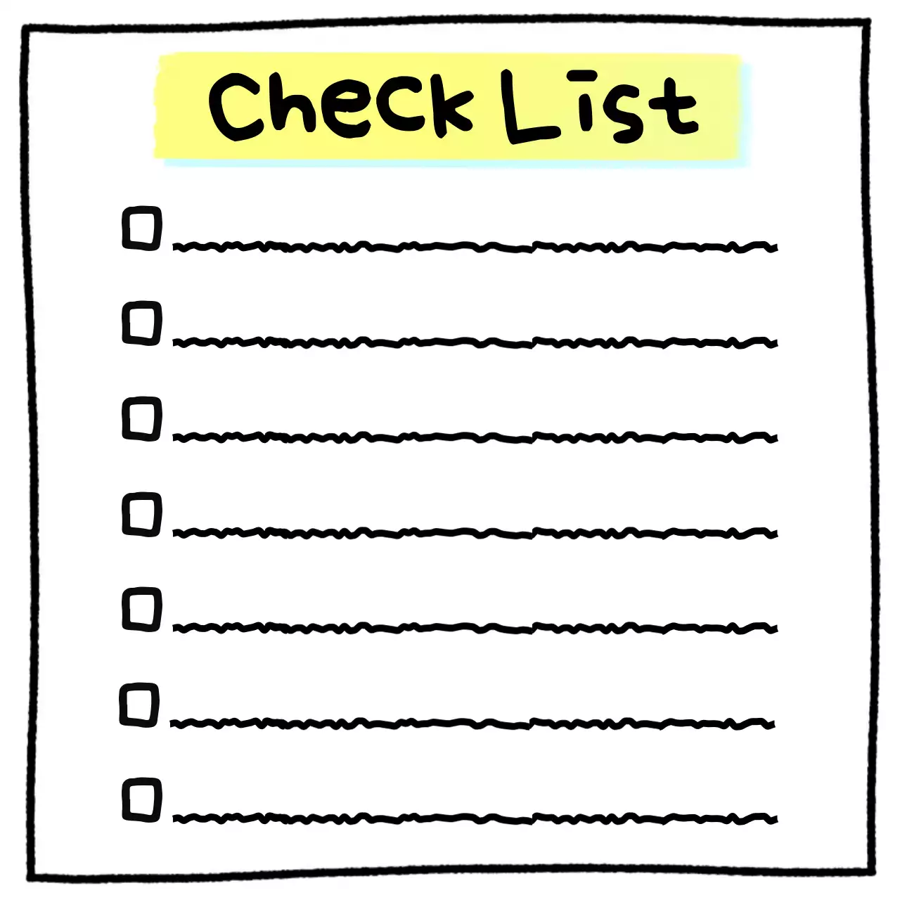 흰색 심플 메모 체크 리스트