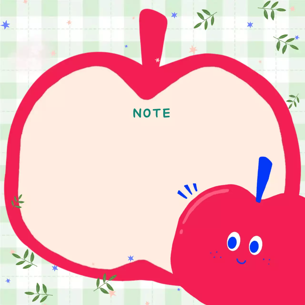 빨간색 귀여운 사과 프레임