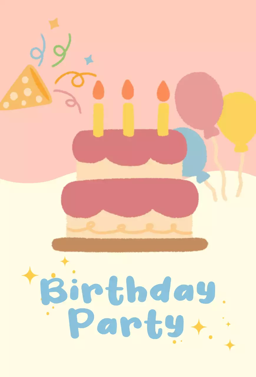 분홍 생일파티 엽서