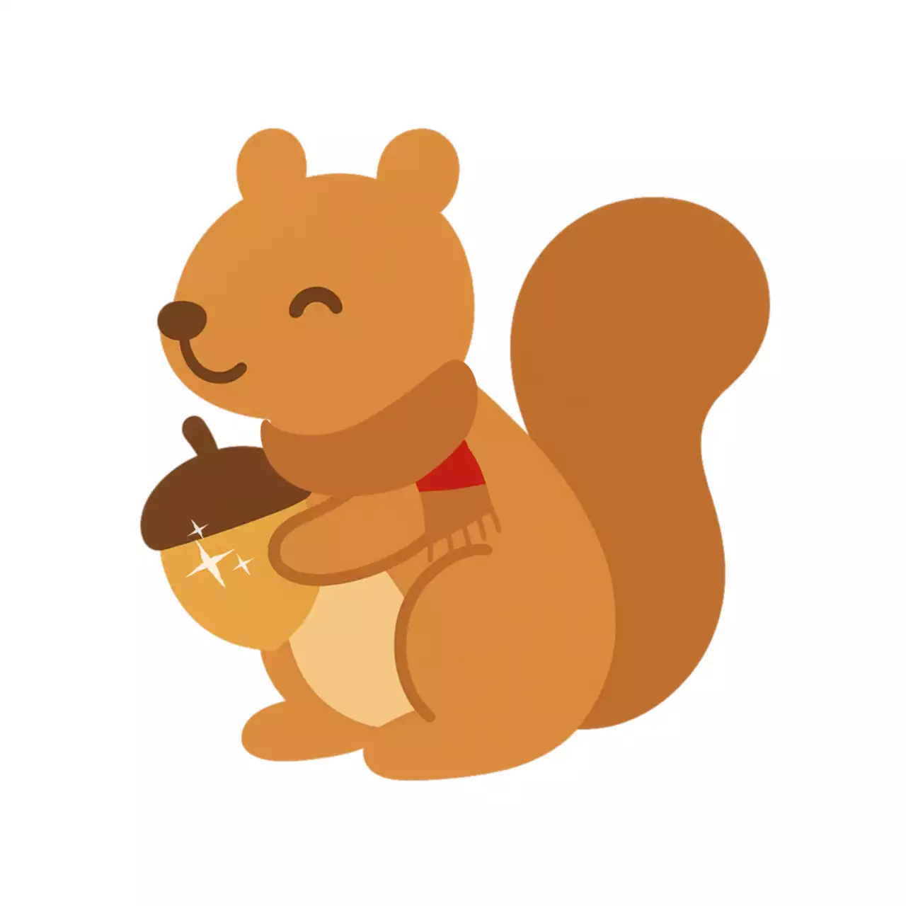 갈색 아기자기한 다람쥐 캐릭터