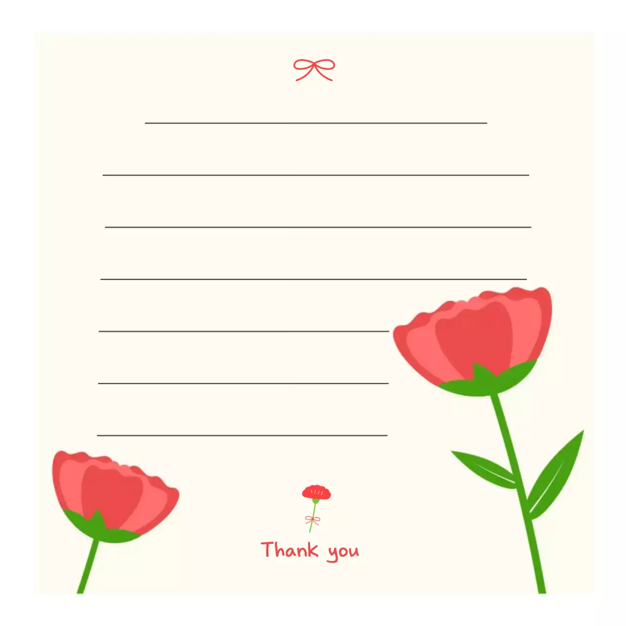 빨강 심플 편지