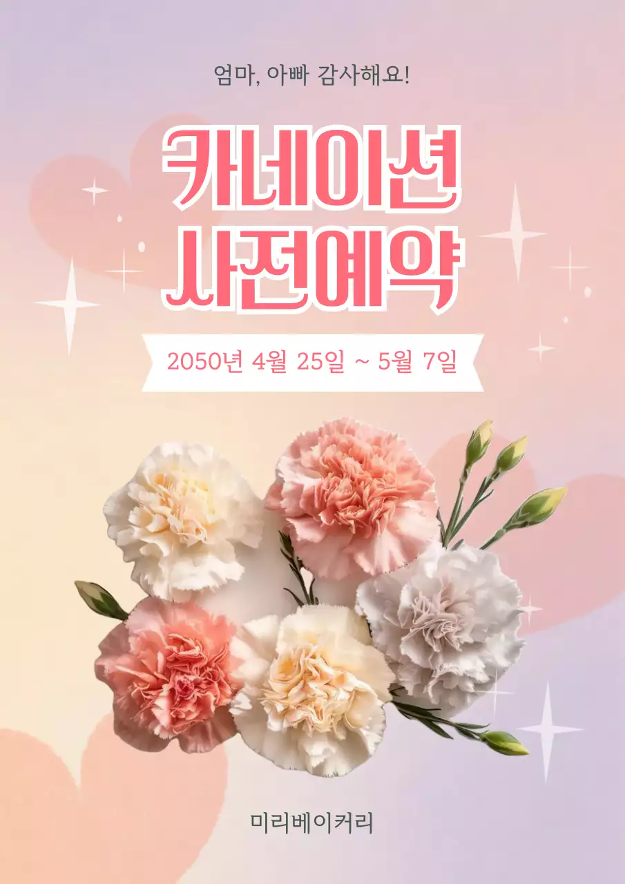 분홍 심플 카네이션 사전예약 안내