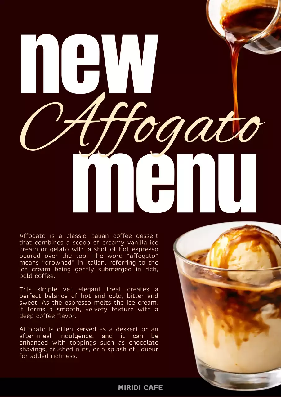 갈색 깔끔 커피 메뉴 홍보