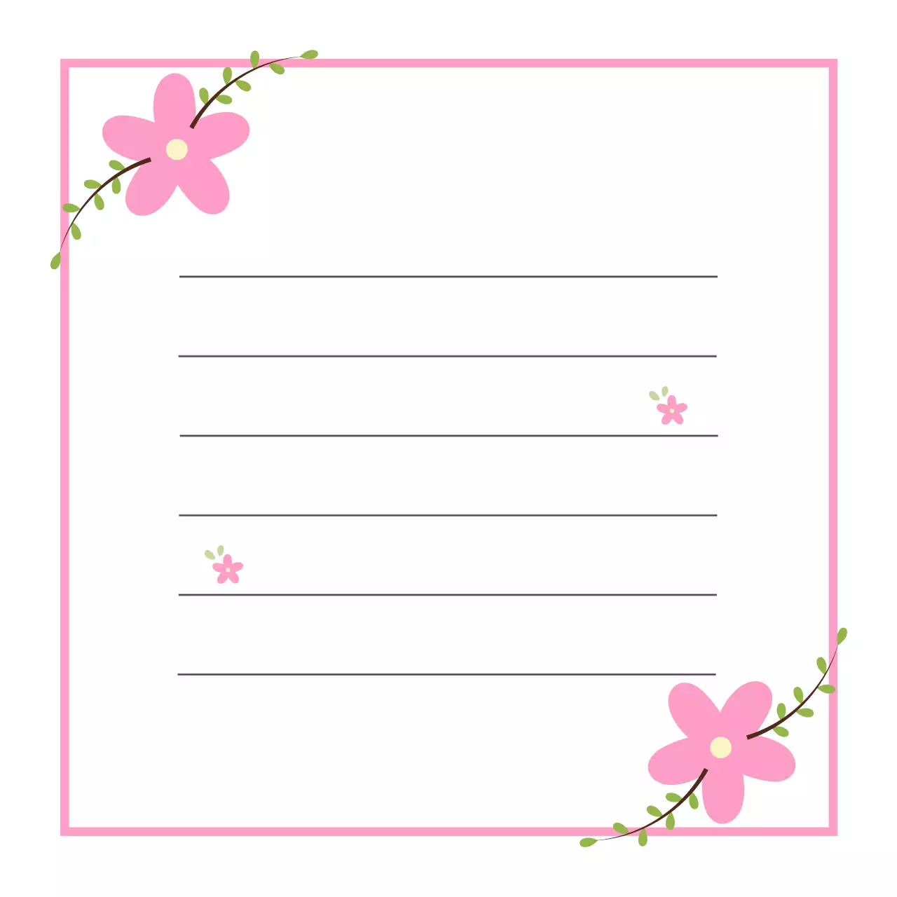 핑크 아기자기한 편지