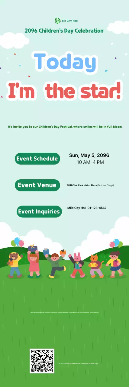 Green Simple Children's Day Festival Guide