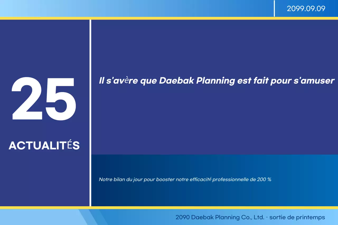 Guide bleu moderne d'efficacité au travail