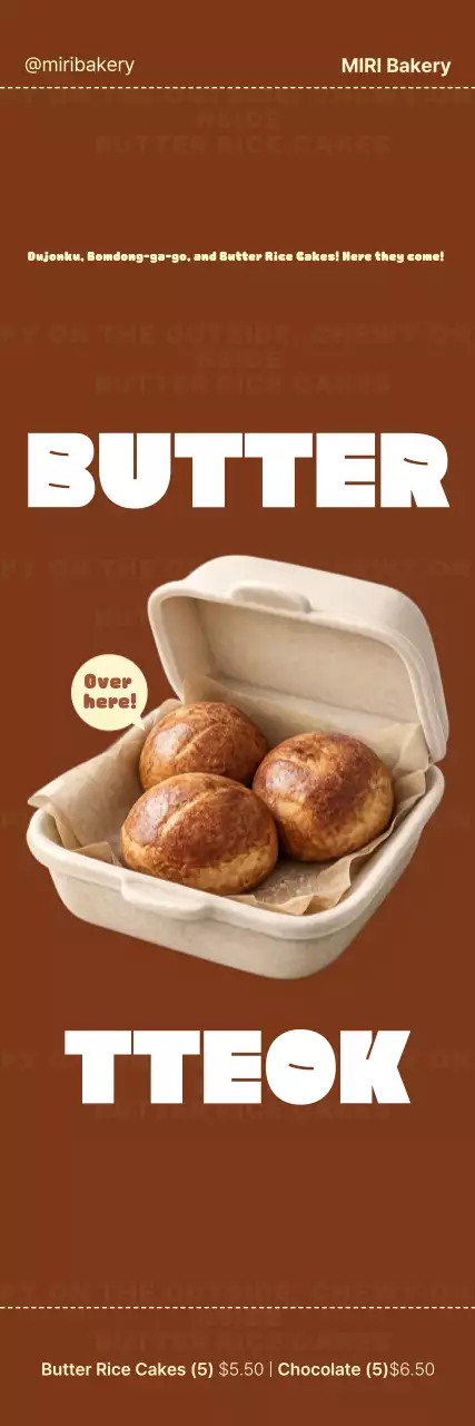 Khuyến mãi thực đơn bánh mì bơ nâu đơn giản