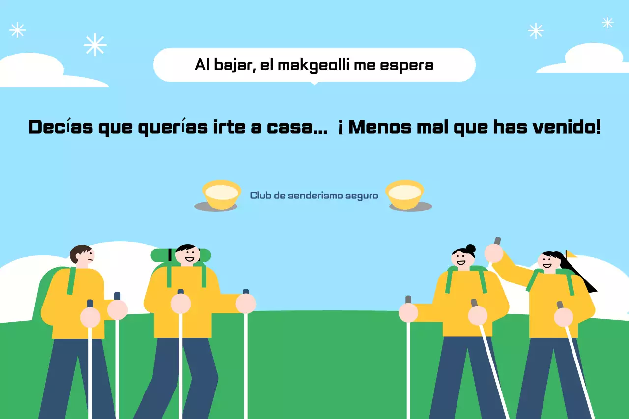 Guía de senderismo segura y ordenada de color verde claro