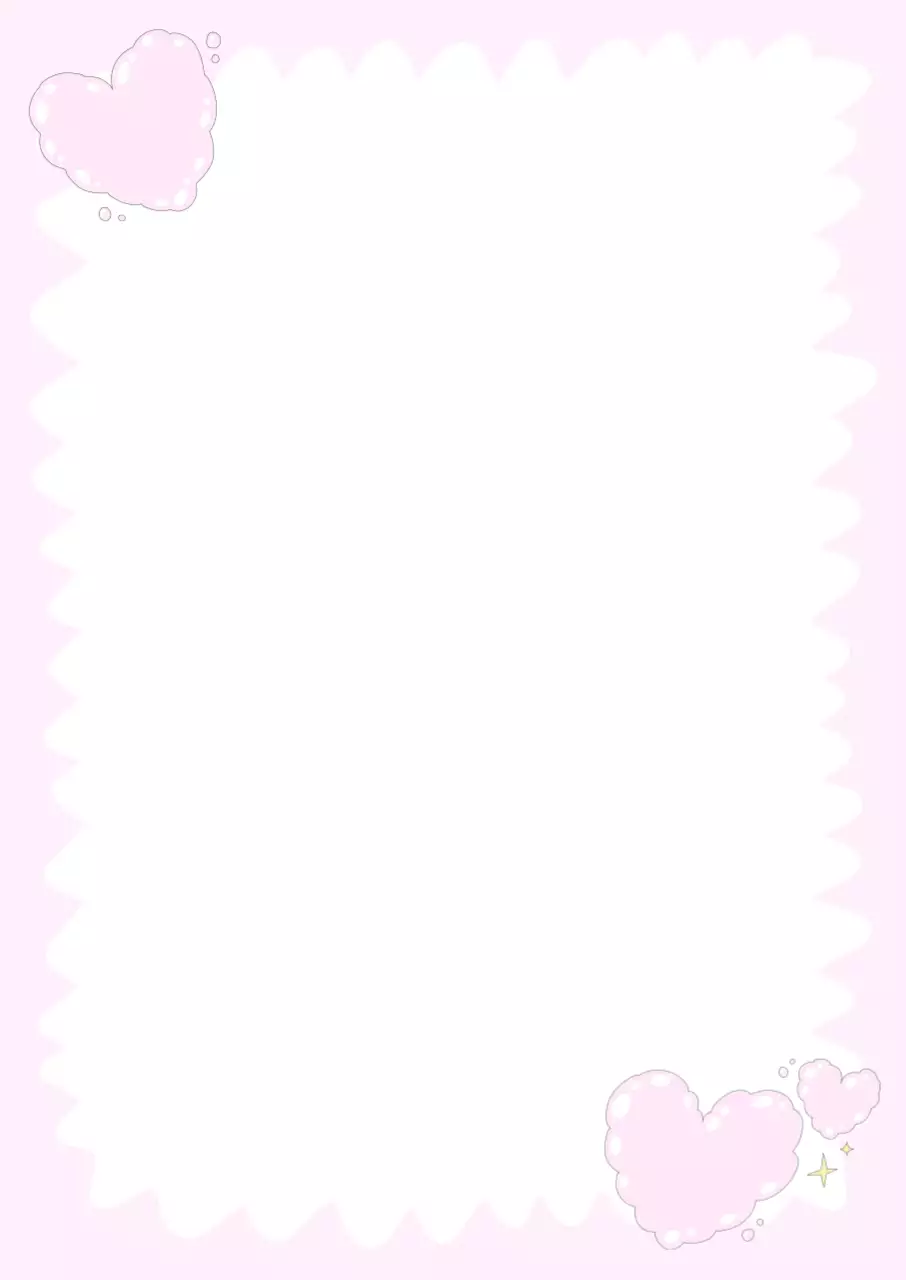 분홍색 아기자기한 편지 용지