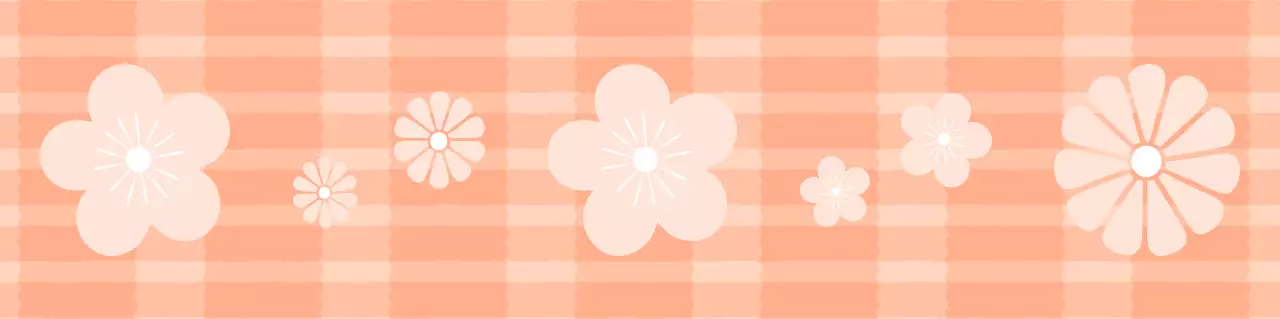 주황 아기자기한 꽃 패턴 스티커