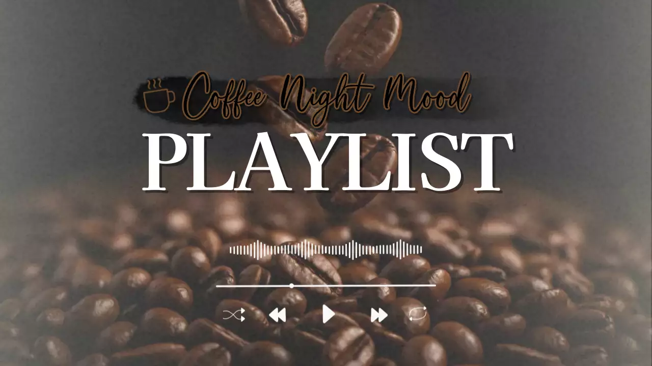 갈색 깔끔 커피 플레이리스트 홍보