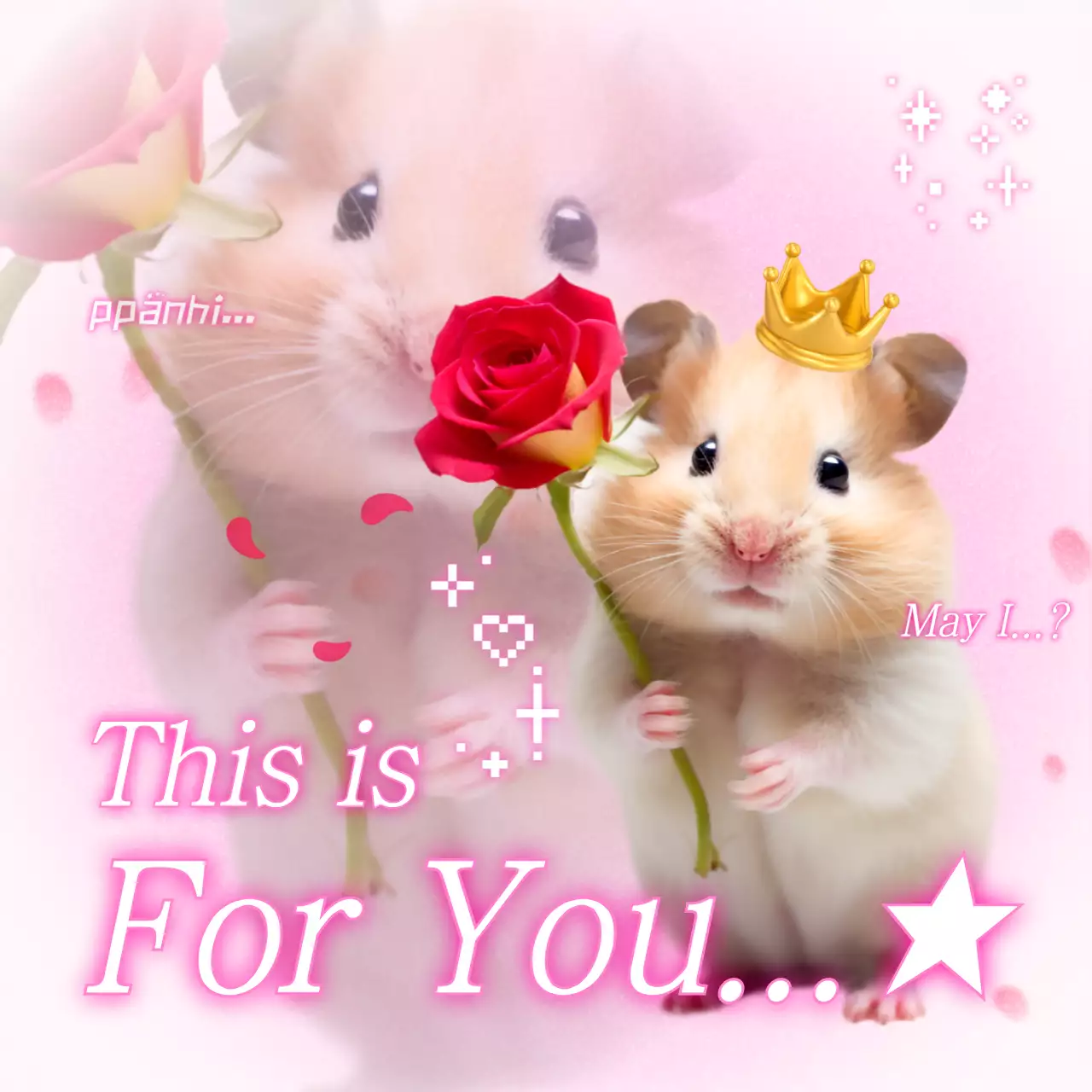 핑크 아기자기한 사랑 고백