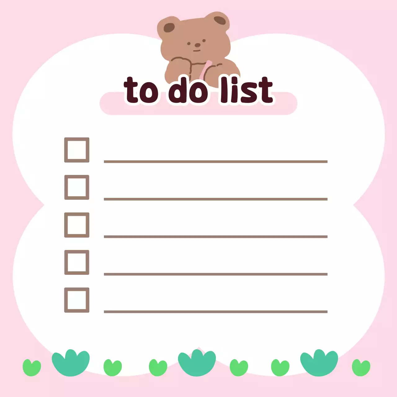 분홍색 아기자기한 할일 관리