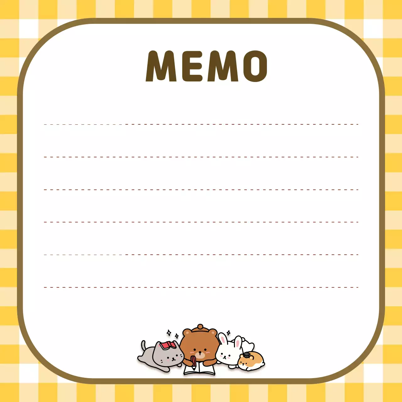 노랑 아기자기한 메모 프레임