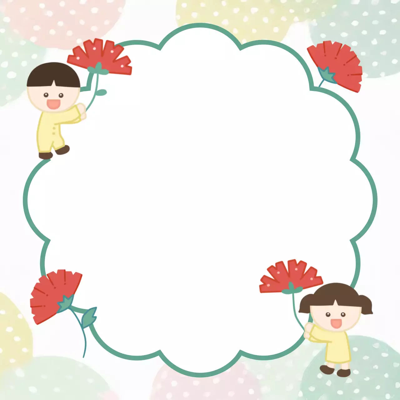 그린 아기자기한 카네이션 캐릭터 미니 노트