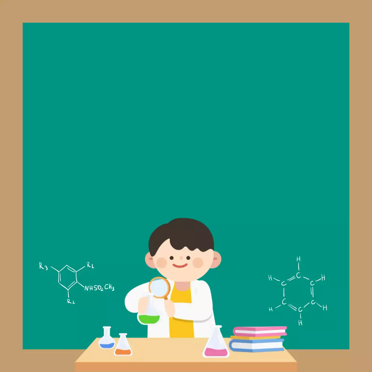 초록 아기자기한 과학 교육 안내