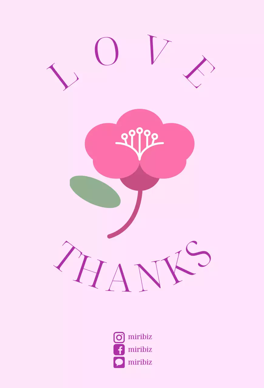 핑크 아기자기한 사랑 감사 인사