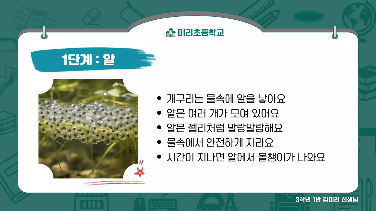 초록 심플 초등학교 수업 안내