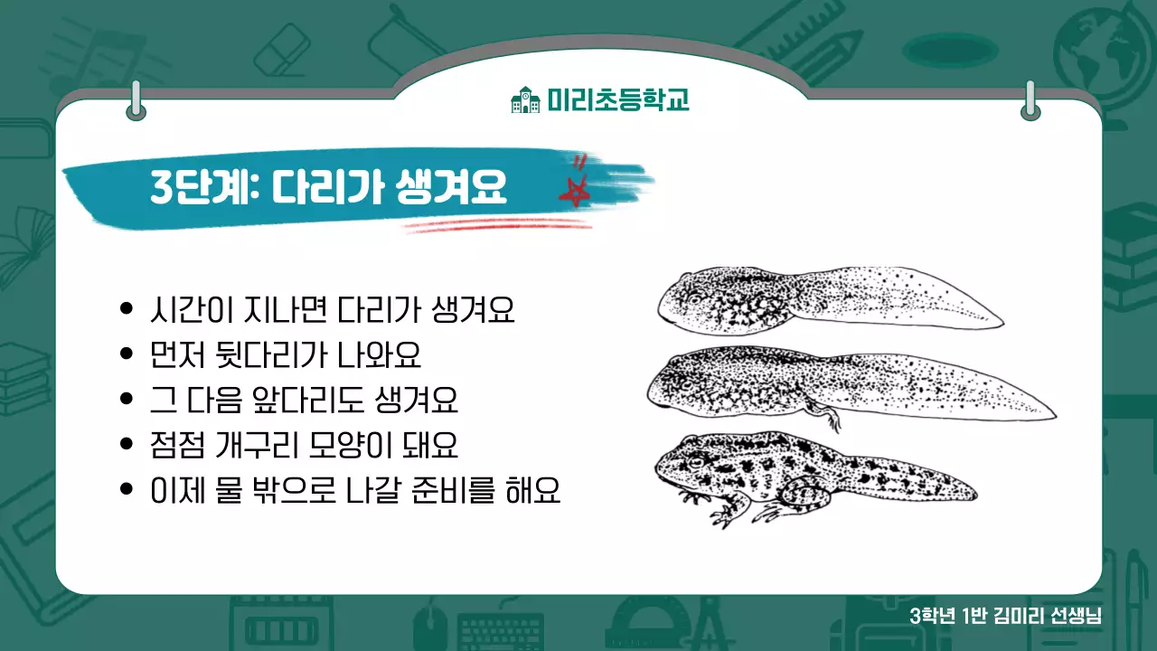 초록 심플 초등학교 수업 안내