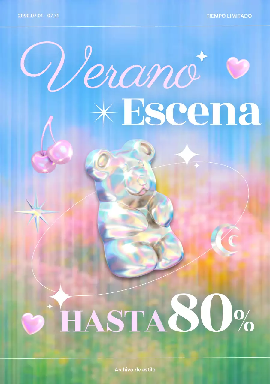 Promoción de rebajas de verano minimalista en azul