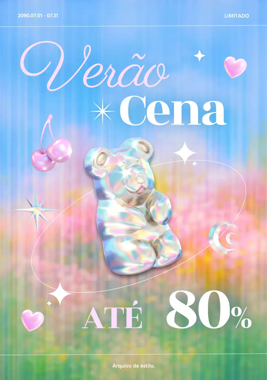 Promoção de Verão Minimalista Azul
