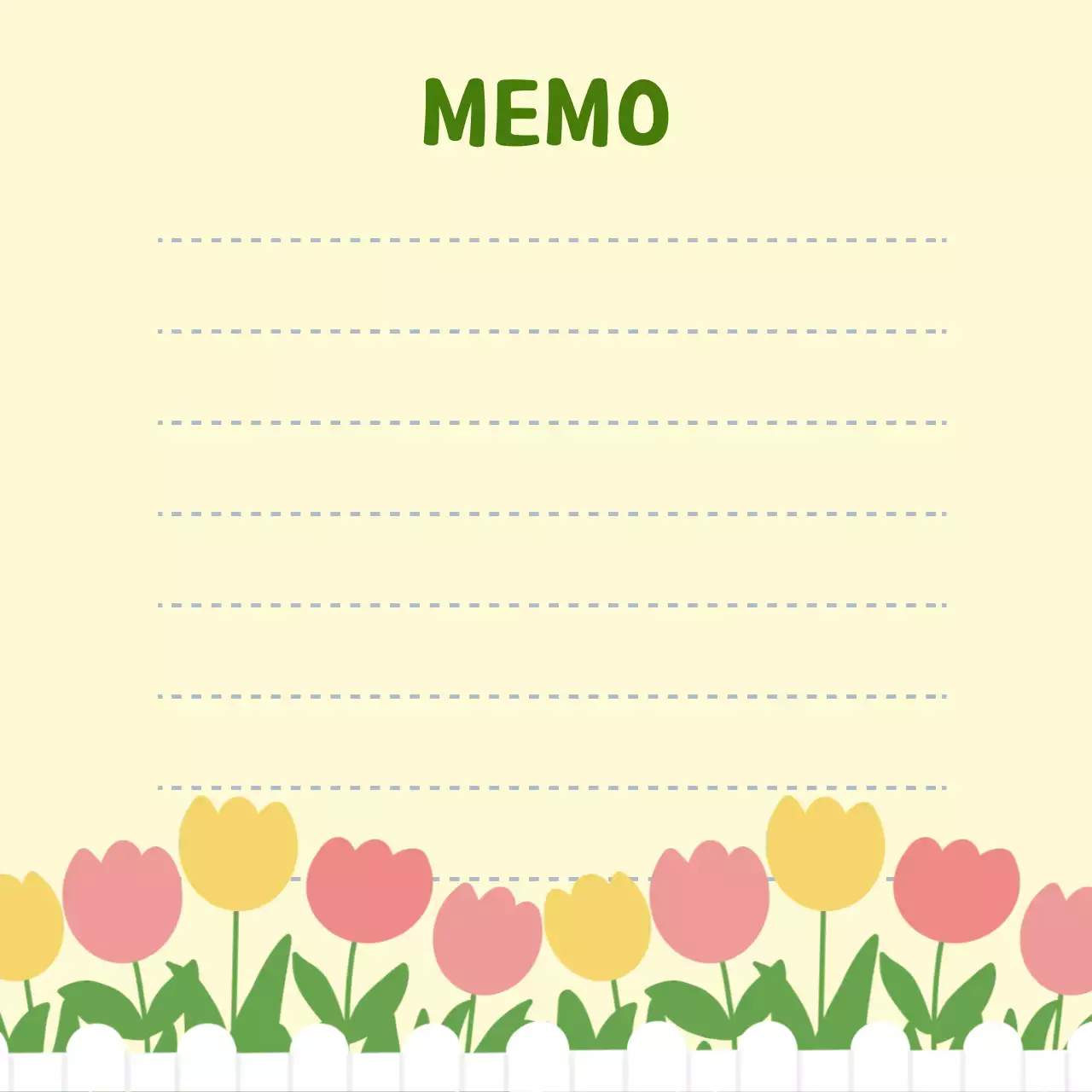 노랑색 심플 튤립 편지 프레임