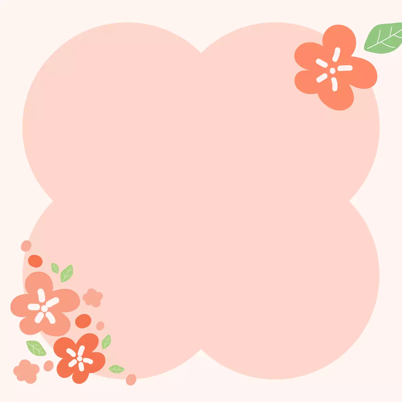 핑크 아기자기한 꽃장식 엽서