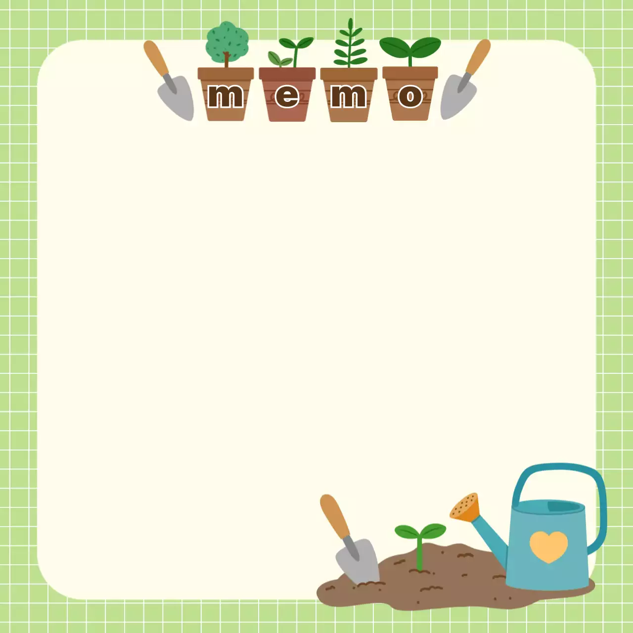 연두색 아기자기한 봄맞이 엽서