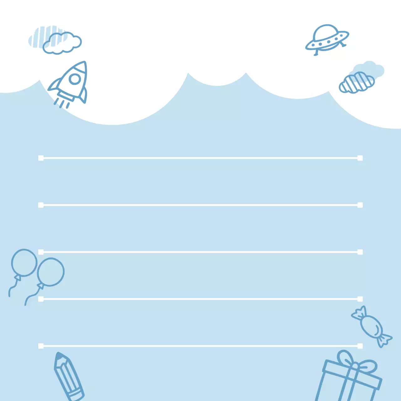 하늘색 아기자기한 장난감