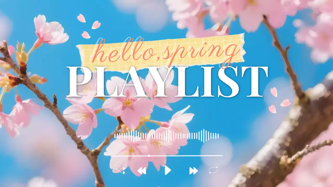 분홍색 심플 봄 플레이리스트 안내
