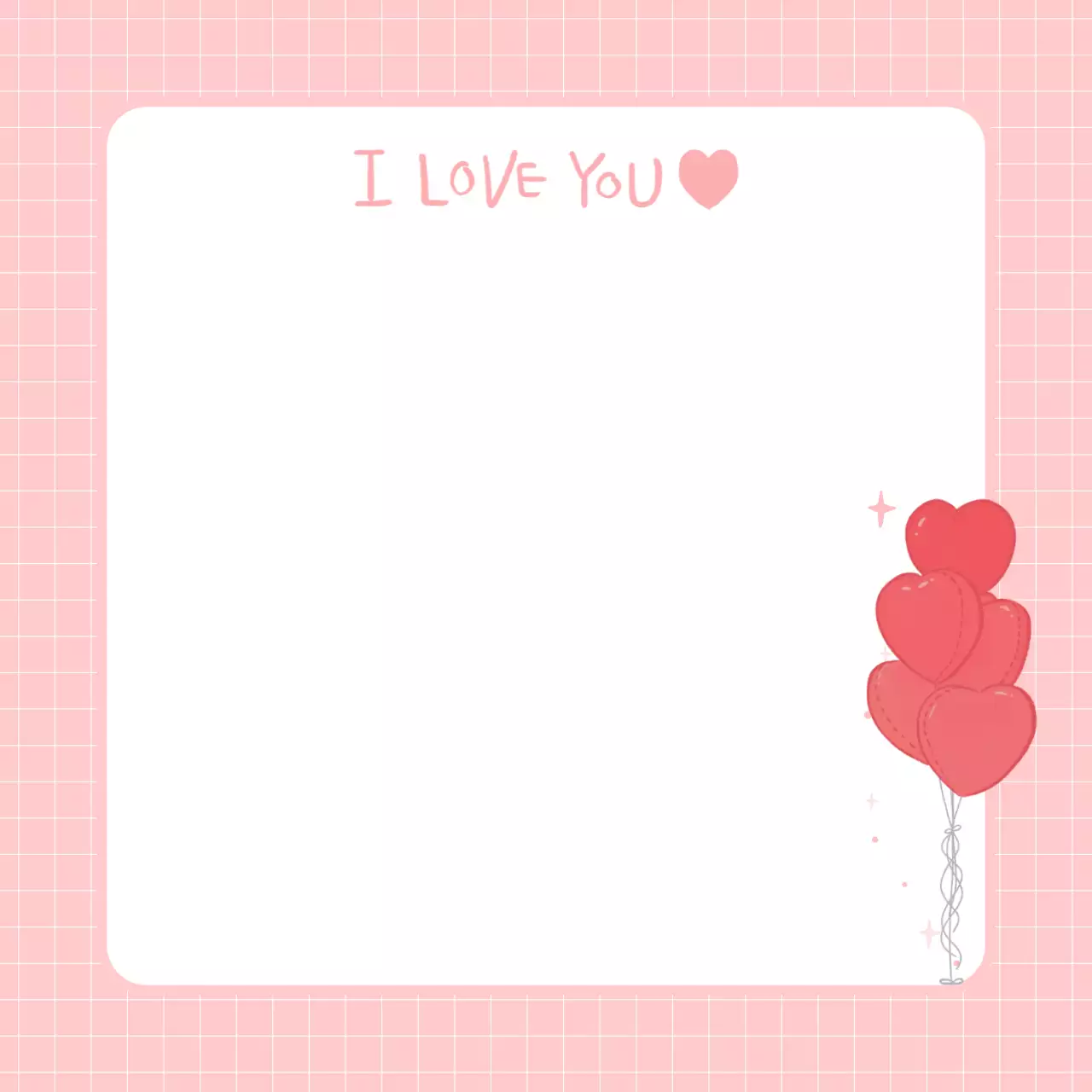 분홍색 아기자기한 사랑 편지