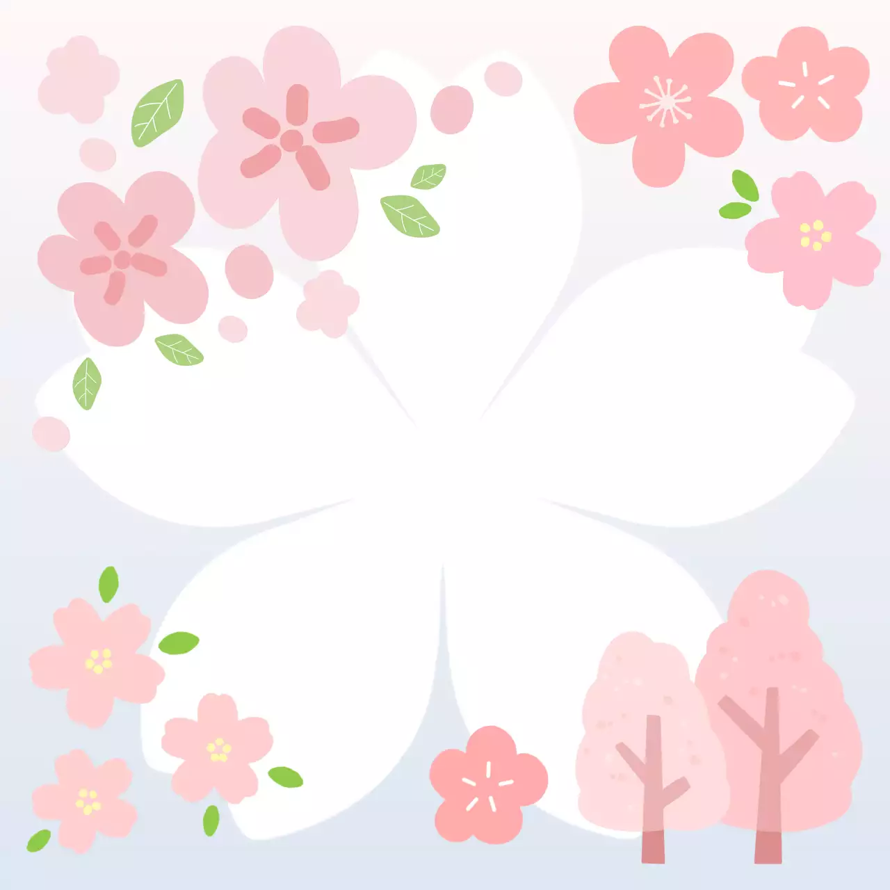 분홍색 아기자기한 벚꽃 축제 안내