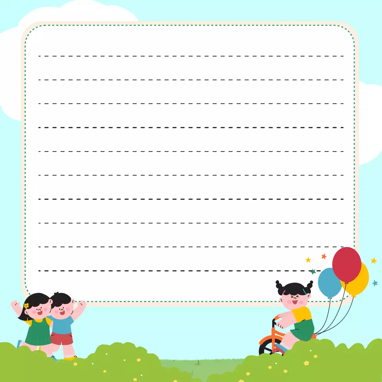 하늘색 아기자기한 어린이